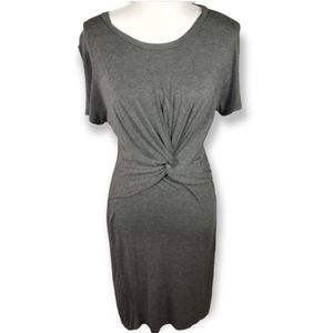 CHARLOTTE RUSSE GRAY TWIST FRONT BODYCON DRESS SZ.L EUC
